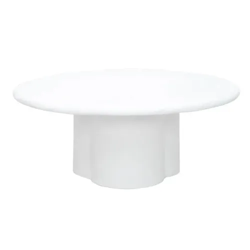 CT 0077 - Coffee Table - Santino Round White Concrete
