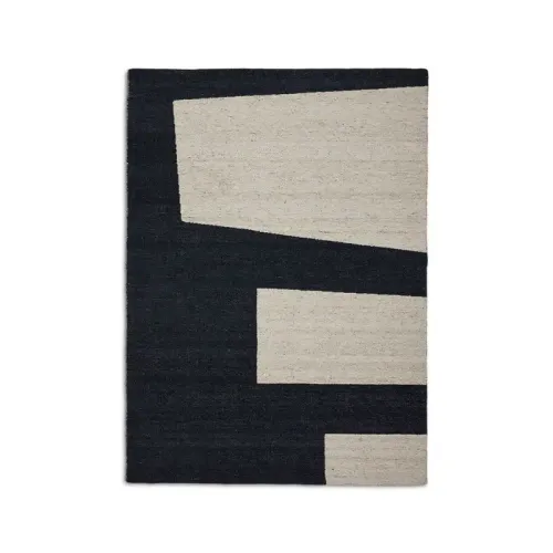 RG 0033 - Rug - Large - Arlo Black & Beige Modern Geometric Design