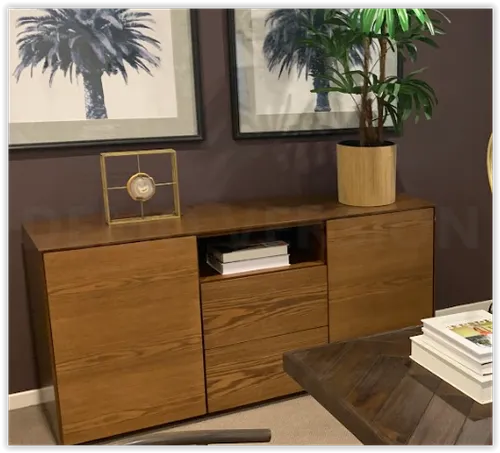 BF 4083 - Entertainment Unit - 3 Door Walnut Timber