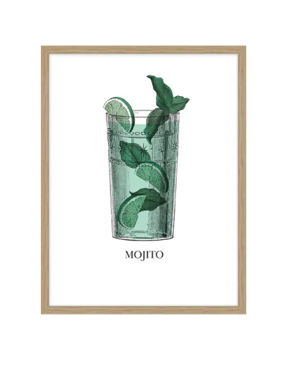 AW 0497A - Artwork - Medium - Retro Mojito Glass Framed Print