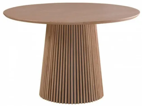 DT 0041 - Dining Table - Elodie Round in Wooden Fluted Base