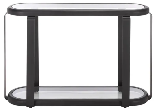 CN 0108 - Console - Black Narrow Oval with Glass Top