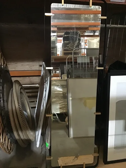 MIR 1779 - Mirror - Black Frame with Gold Tabs