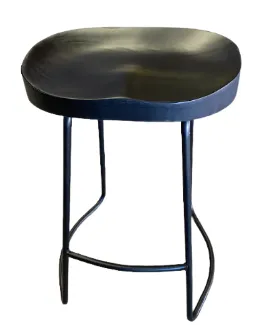 STL 0018 - Counter Stool - Black Metal