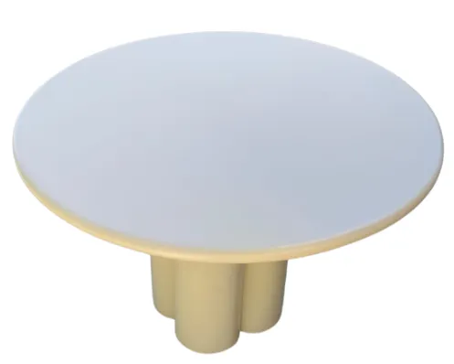 DT 1008 - Dining Table - Round Cream Top with Cream Base