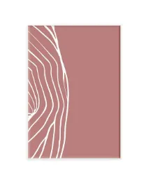AW 0246 - Artwork - Medium - Pink & White Organic Lines on Light Ash Framed Canvas