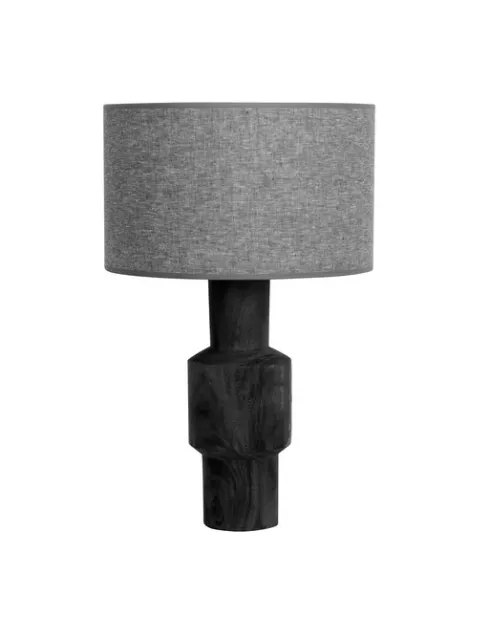 LP 4016 - Table Lamp - Arbus Black Wood with Grey Shade