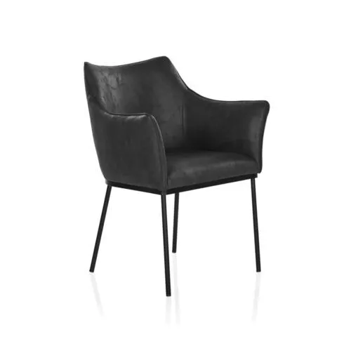 Plush Grey Velvet Accent Chair with Black Legs - OC7013