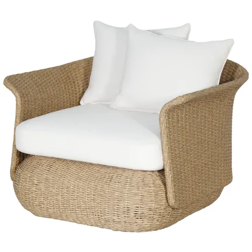 OD AC 6320 - Outdoor - Occasional Chair - Catalina Natural Wicker with Ivory Seat Cushion