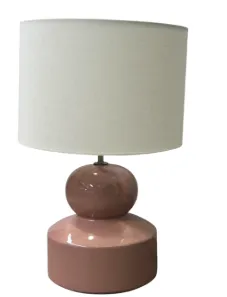 LP 0013 - Table Lamp - Glossy Double-Tiered Ceramic Dusty Rose