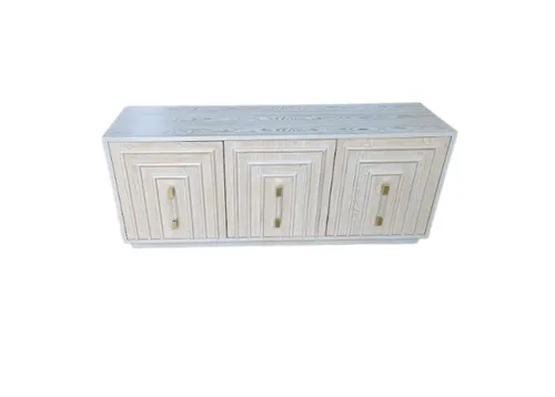 ENT 6504 - Blonde Timber Entertainment Unit with Bevelled Door Trim & Brass Handles - Luxe Range