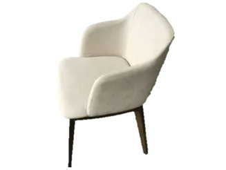 DC 5545 - Dining Chair - Beige/Oatmeal Fabric with Walnut Timber Legs