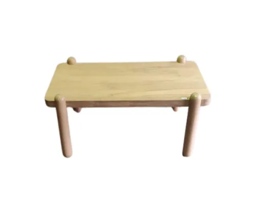 CT 0084 - Coffee Table - Light Timber Rectangular Top with Cylindric Legs