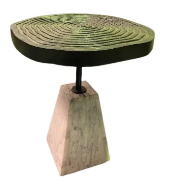 ST 3050 - Side Table - Black with a Trapezoid-Shaped Base