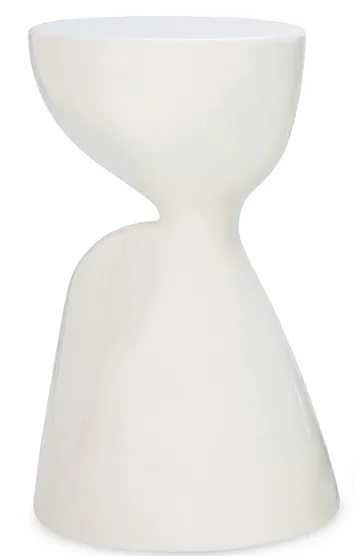 ST 0031 - Side Table - Glossy Hourglass in White