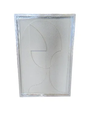 AW 0277 - Artwork - Medium - Cream Sandy Textured Feature in Wood Frame