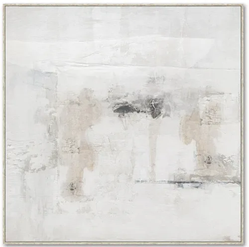 AW 0231 - Artwork - Large - Neutral Toned Brush Strokes on White Canvas