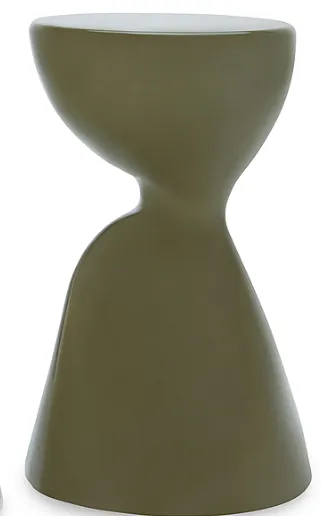 ST 0030 - Side Table - Glossy Hourglass in Olive Green