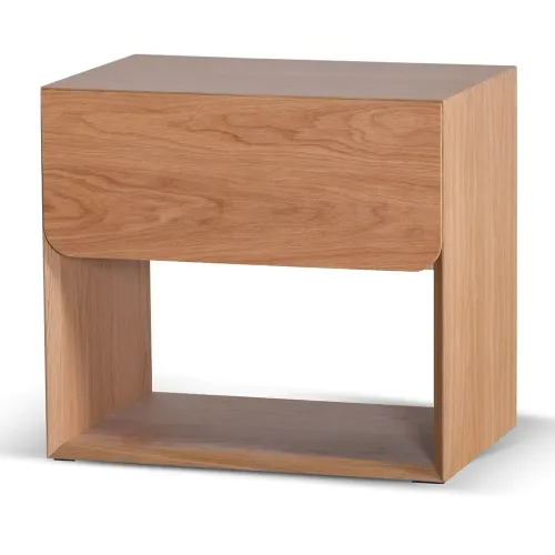 BST 0036 - Bedside Table - Modern Natural Oak Veneer Single Drawer