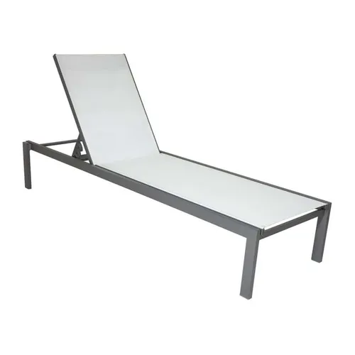 SL 0002 - Outdoor - Sunlounge - Black Aluminium Frame with Grey Insert
