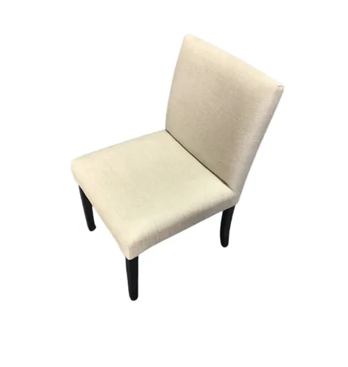 DC 13425 - Cream Fabric Dining Chair with Black Timber Legs