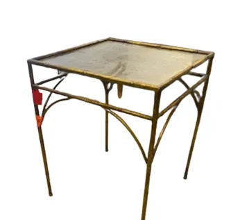 ST 0059 - Side Table - Mirror Top with Gold Arch Legs