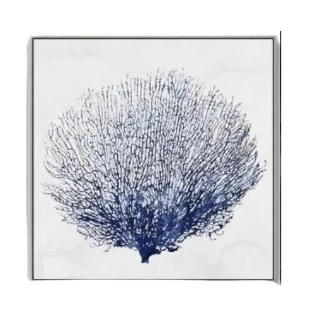 AW 4187 - Artwork - Blue Coral on White Canvas