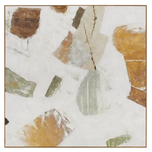 AW 0003 - Artwork - Large - Gestone Hand Oil Painted Canvas in Oak Frame