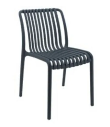 OD DC 0009 - Slatted Charcoal Poly Outdoor Dining Chair