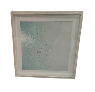 AW 4374 - Artwork - Medium - Arial Beach Print in Glass Frame
