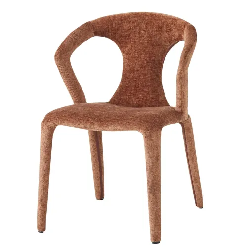 DC 0096 - Dining Chair - Luxury Soft Burnt Orange Fabric Upholstered