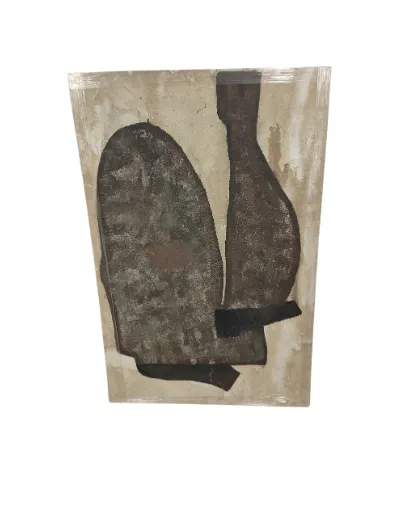 AW 0441A - Browns, Clay & Green Textured Canvas - Oversized