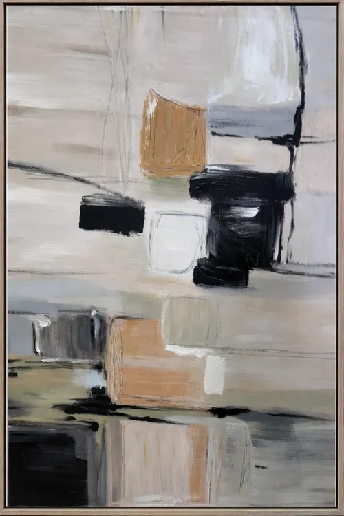 AW 0433 - Artwork - Large - Abstract Neutral Tone Brush Strokes