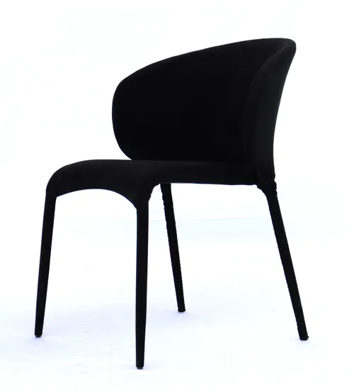 DC 9148 - Dining Chair - Black Velvet Wing Back with Upholstered Legs 