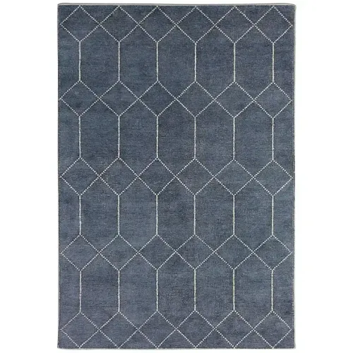 RG 7008 - Rug - Medium - Silver & White Geometric Vernon