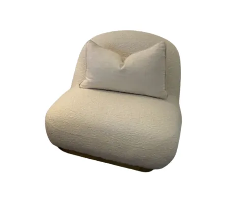 OC 8013 - Occasional Chair - Nimbus White Wool with Gold Low Profile Base 