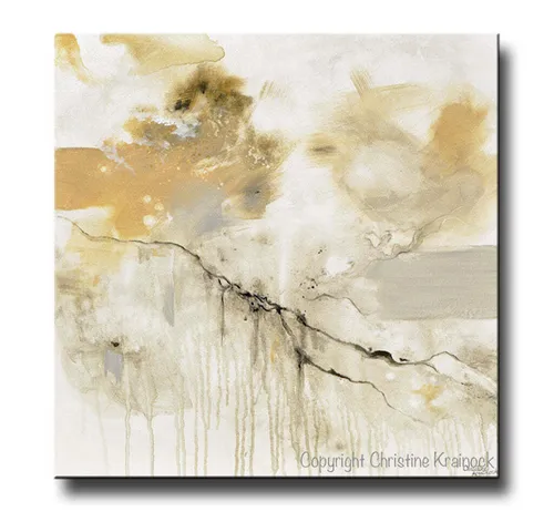 AW 0267 - Artwork - Large - Abstract Black/Gold/White Canvas in Gold Frame
