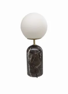 LP 0120 - Brown Marble Lamp with Frosted Glass Glove
