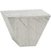 ST 6060 - Side Table - Saintly White Solid Marble Prism