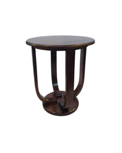 ST 0041 - Side Table - Siegfried Round Ornate Style in Dark Timber