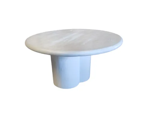 DT 0025 - Dining Table - Circular with Concrete Wash Sculptured Base 
