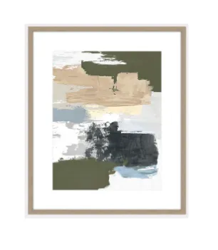 AW 0275 - Artwork - Medium - Cool Toned Abstract Artwork in Wooden Frame