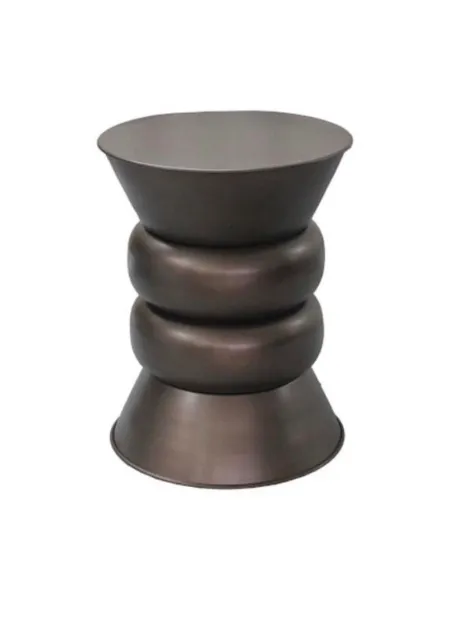 ST 3004 - Side Table - Alessi Accordion Metal Drum in Dark Copper