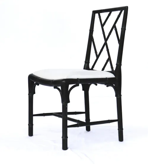 DC 7850 - Dining Chair - Dark Bamboo Frame with Ivory Seat