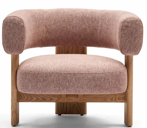 OC 0057 - Occasional Chair - Thea Berry Pink tweed-like Upholstery 