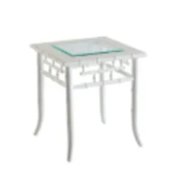ST 1124 - Side Table - White Frame with Glass Top