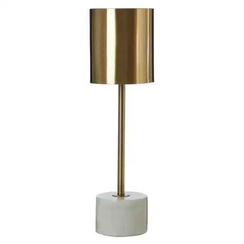 LP 0562 - Table Lamp - Marble Cylinder Base with Metal Gold Stem 
