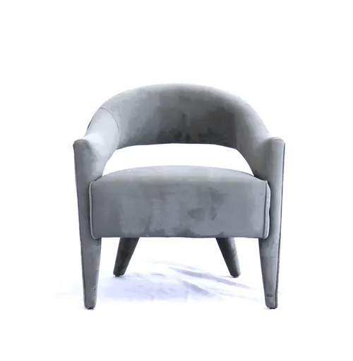OC 8833 - Grey Velvet Occasional Chair with Cut-out Back