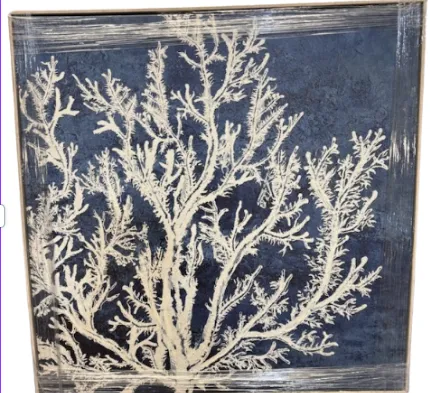 AW 8101 - Artwork - Medium - White Coral on Blue 