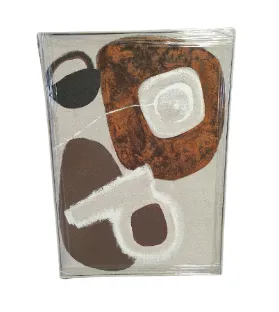 AW 8007 - Artwork - Large - Earthy Tones Abstract Textured Canvas in Black Frame